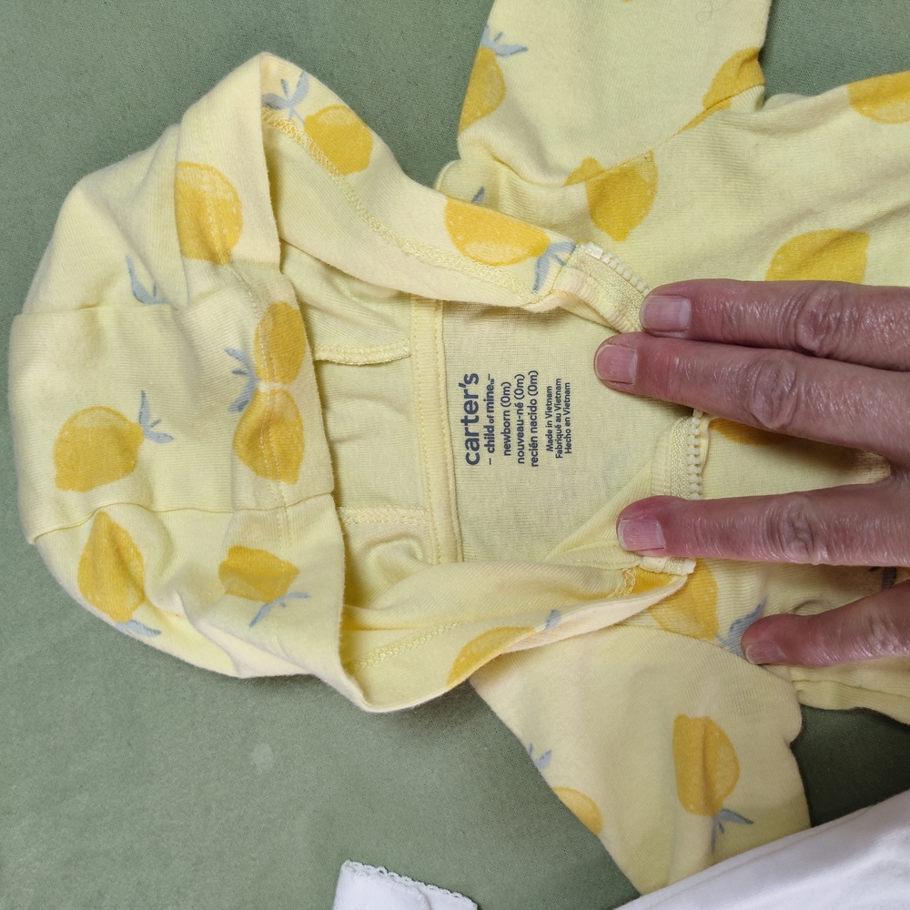 9 Piece Carter's Newborn Girl Clothing with Floral Dress and Onesies - Picture 8 of 16